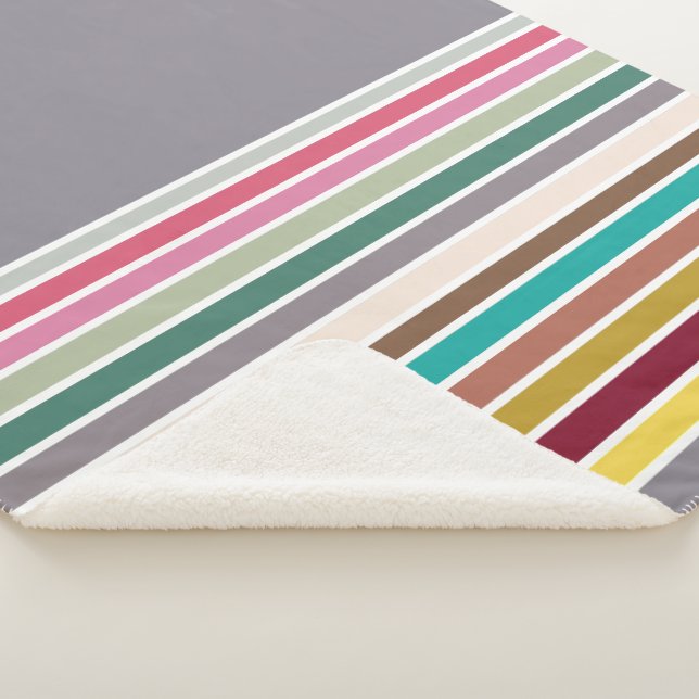 Cobertor Sherpa Padrão de Faixa Retroativa Sherpa Blanket (3/4)