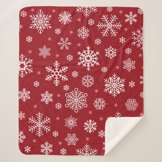 Cobertor Sherpa Padrão de floco de neve	 (Frente)