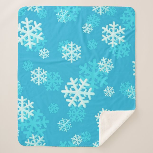 Cobertor Sherpa Padrão de floco de neve	 (Frente)