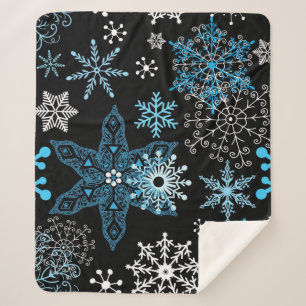 Cobertor Sherpa Padrão de flocos de neve