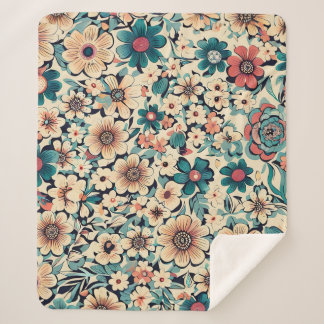 Cobertor Sherpa Padrão de Flor Primavera boêmica