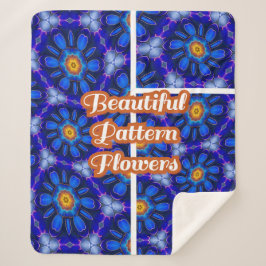 Cobertor Sherpa Padrão de Flores Azuis abstrato