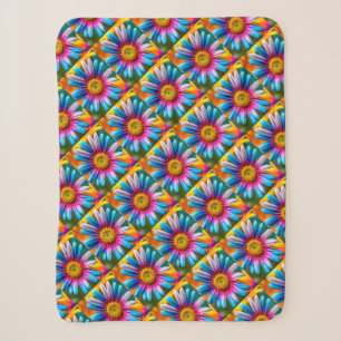 Cobertor Sherpa Padrão de Flores Coloridas Bonitas