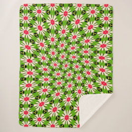 Cobertor Sherpa Padrão de Flores Cor-de-Rosa e Branco