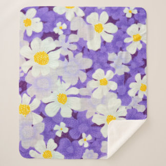 Cobertor Sherpa padrão de flores de colheita sem costura abstrato