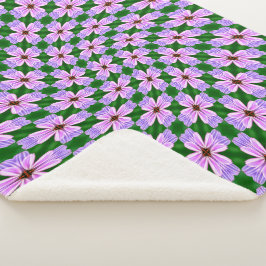 Cobertor Sherpa Padrão de Flores Rosa Cinza