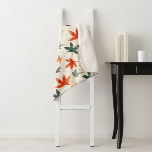 Cobertor Sherpa Padrão de Folhas de outono (In Situ)