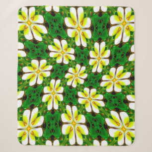 Cobertor Sherpa Padrão de Frangipani Amarelo