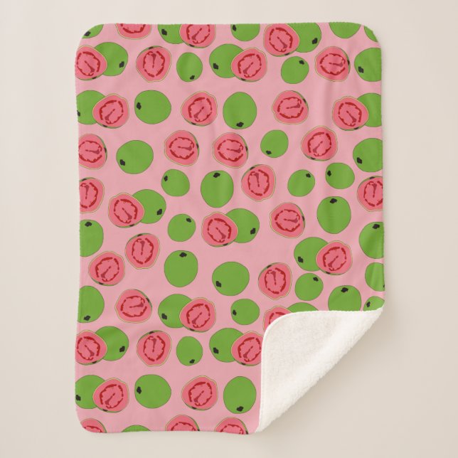 Cobertor Sherpa Padrão de Fruta de goiaba (Frente)