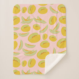 Cobertor Sherpa Padrão de Fruta dos Melões de Honeydew