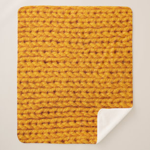 Cobertor Sherpa Padrão de fundo de textura de lã de malha amarel
