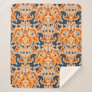 Cobertor Sherpa Padrão de Fundo Invisível do Ornamento Amarelo
