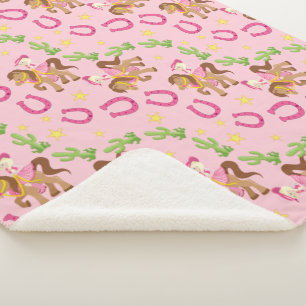 Cobertor Sherpa Padrão de Garotinha Bonita