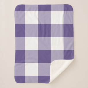 Cobertor Sherpa Padrão de Gingham Ultra Violeta Roxo