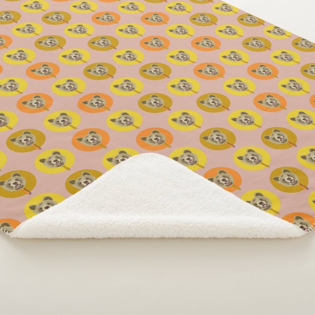 Cobertor Sherpa padrão de gravata veste do urso (3/4)