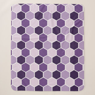 Cobertor Sherpa Padrão de hexágono ultravioleta sem costura. Honey