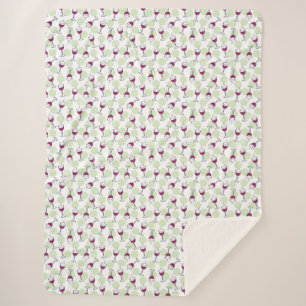 Cobertor Sherpa Padrão De Ilustração De Vidro Vermelho Para Vin