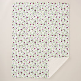 Cobertor Sherpa Padrão de Ilustração de Vidro Vermelho Wimsical