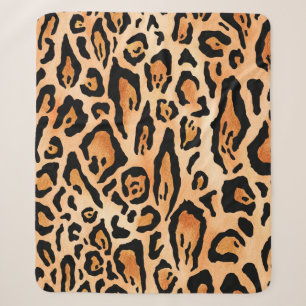 Cobertor Sherpa Padrão de impressão de Cheetah de Aquarela