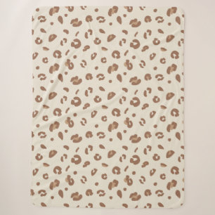 Cobertor Sherpa Padrão de Impressão de Leopardo Abstrato Neutro