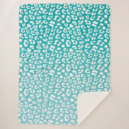 Cobertor Sherpa Padrão de Impressão Turquesa Leopardo