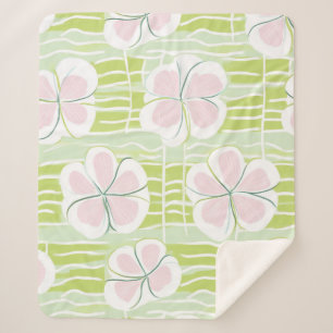 Cobertor Sherpa Padrão de Linha Floral Abstrata Moderna (9)