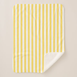 Cobertor Sherpa Padrão de listras amarelas e brancas