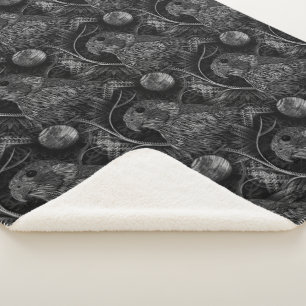 Cobertor Sherpa Padrão de lua cheia do Falcão