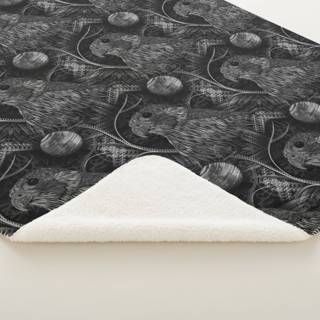 Cobertor Sherpa Padrão de lua cheia do Falcão