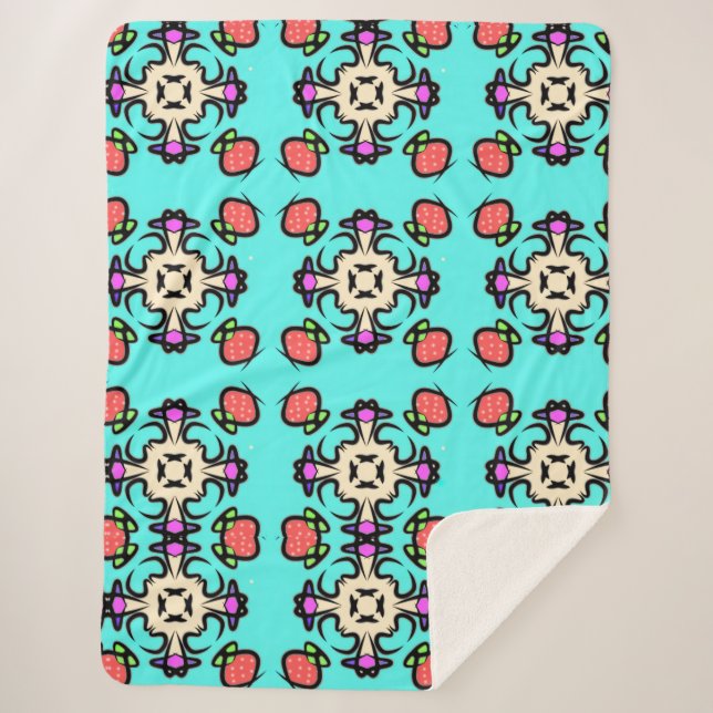 Cobertor Sherpa Padrão de Mandala Floral (Frente)