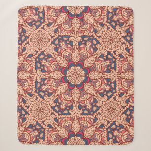 Cobertor Sherpa Padrão de mandala sem costura. Elemento decorativ