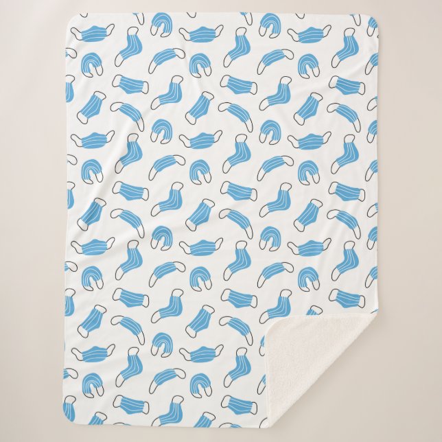 Cobertor Sherpa Padrão de máscara médica (Frente)