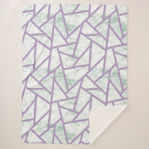 Cobertor Sherpa Padrão de mosaico verde-Lavanda