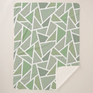 Cobertor Sherpa Padrão de mosaico verde-oliva