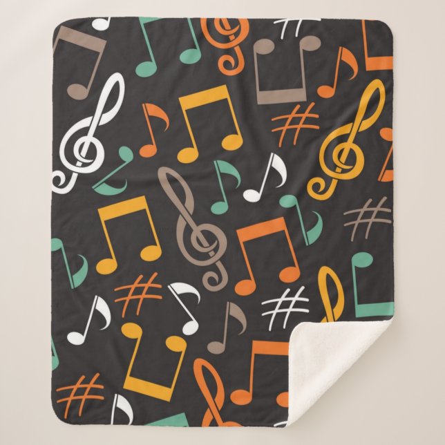 Cobertor Sherpa Padrão de música (Frente)