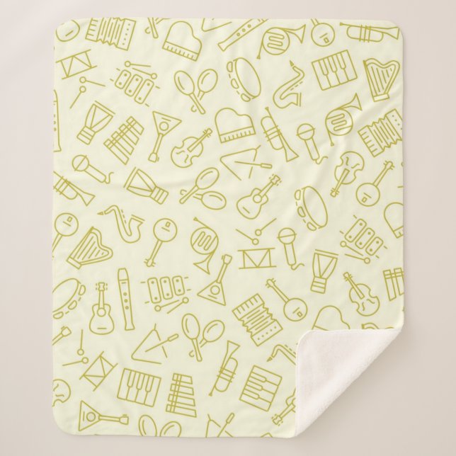 Cobertor Sherpa Padrão de música (Frente)