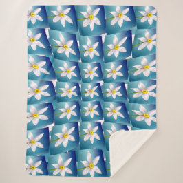 Cobertor Sherpa Padrão de Narciso Branco