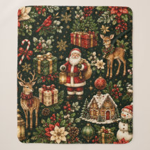 Padrão de Natal Luxuoso Vintage de Férias
