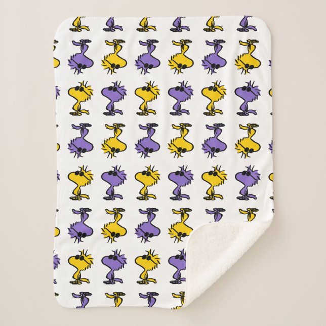 Cobertor Sherpa Padrão de óculos solares Legal de madeira (Frente)