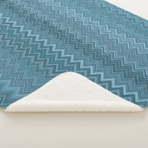 Cobertor Sherpa Padrão de onda da Cinza azul Zigzag