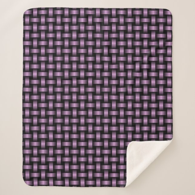 Cobertor Sherpa Padrão de Onda Preta Roxo (Frente)
