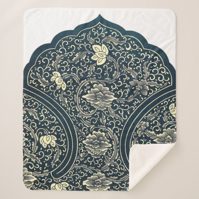 Cobertor Sherpa Padrão de ornamento chinês Sherpa Blanket (Frente)