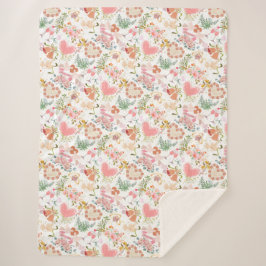 Cobertor Sherpa Padrão de ornamentos de casamento