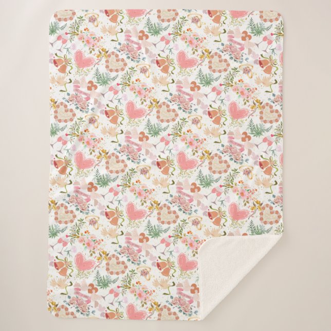 Cobertor Sherpa Padrão de ornamentos de casamento (Frente)