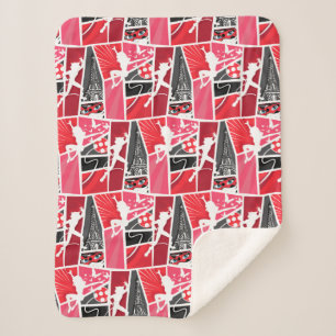 Cobertor Sherpa Padrão de Paris de Ladybug em quadrinhos milaculos