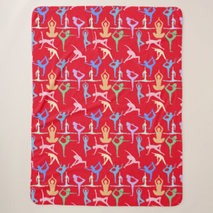 Cobertor Sherpa Padrão de Pastel Yoga Pose 01.bx4 Vermelho BG
