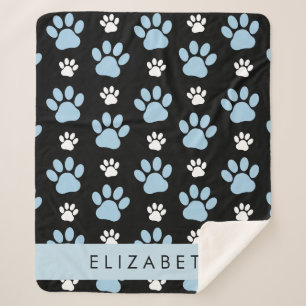 Cobertor Sherpa Padrão De Patas, Patas Azuis, Patas De Cachorro, S