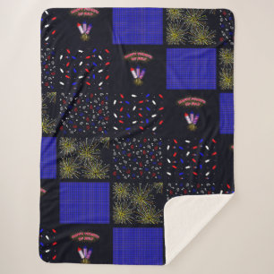 Cobertor Sherpa Padrão de patch do quarto de julho - 4 de julho