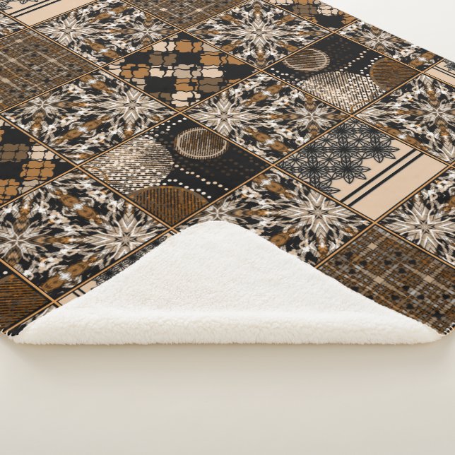 Cobertor Sherpa Padrão de patchwork russo (3/4)