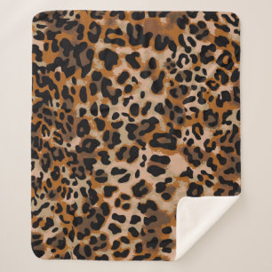 Cobertor Sherpa padrão de pele de animal onipresente de jaguar ch